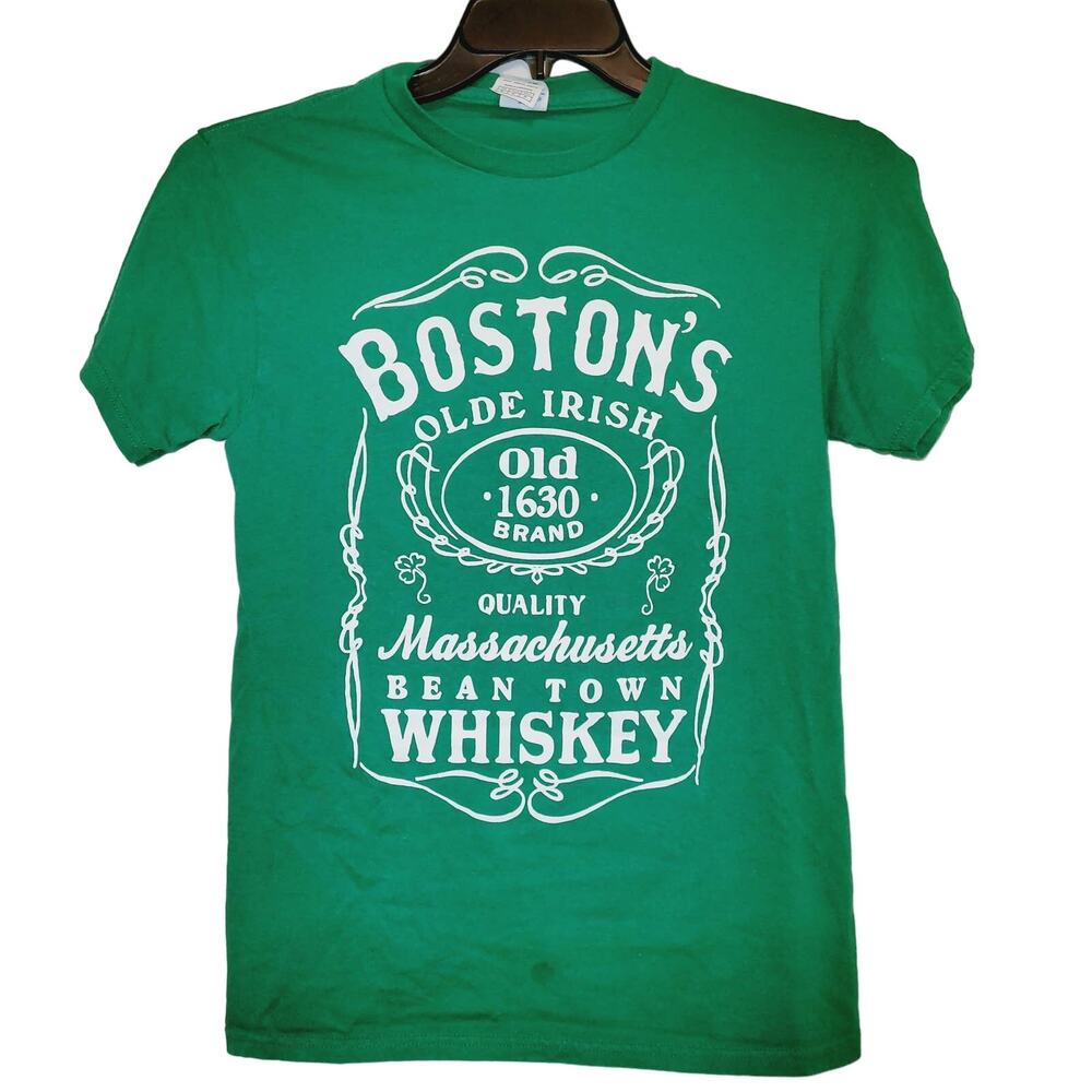 Delta Pro Boston's Old Irish whisky green short sleeved tshirt Size Sm Novelty